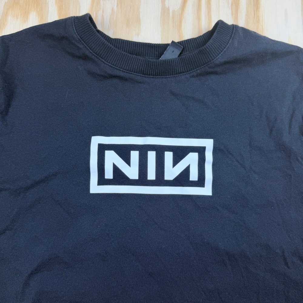 Nine Inch Nails NIN Black Graphic Crop Top T-Shirt Merch Traffic Womens Large - Picture 6 of 6
